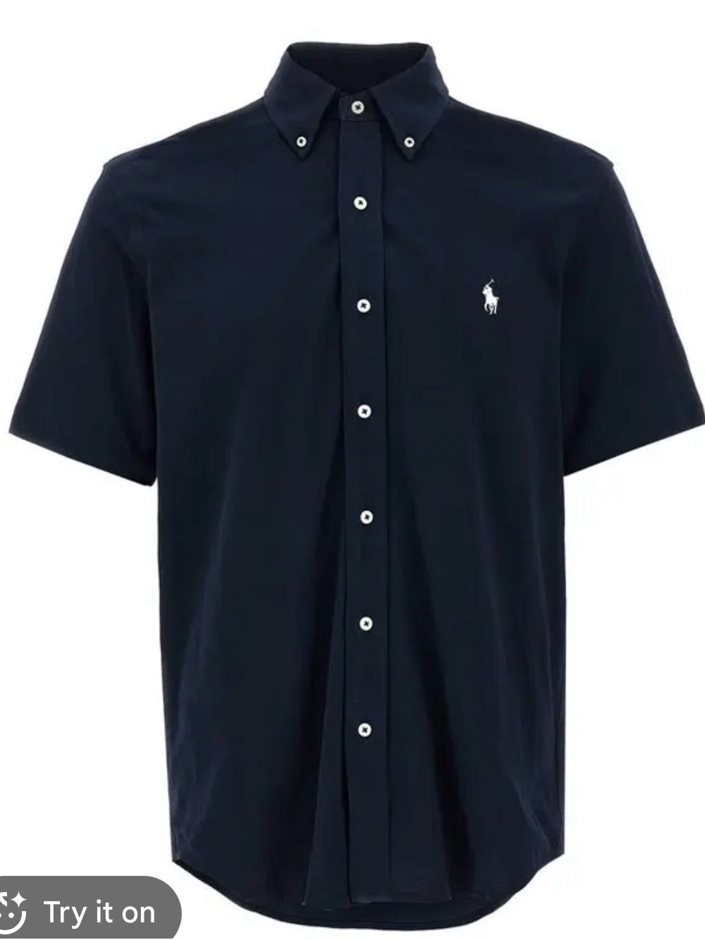 Ralph Lauren Men's Short-Sleeve Button-Down Shirt - Navy 100% Cotton